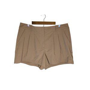 Calia Womens High Rise Pleated Golf Shorts Size 16 Tan Stretch Moisture Wicking